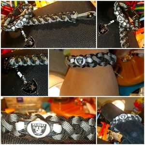 Raiders matching bracelet and keychain